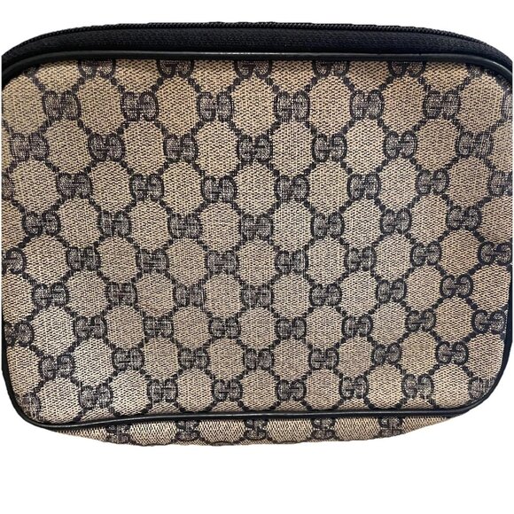 VTG GUCCI PVC Leather GG Supreme Crossbody Shoulder Bag Black Serial 89-02-068 - Picture 12 of 13